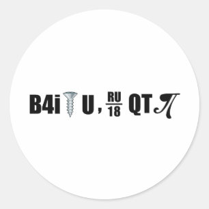 Sticker Rond Vis de B4i U RU plus de 18 quarts pi