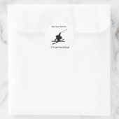 Sticker Rond Vis, je vais skier (Sac)