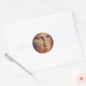Sticker Rond Visage Abstrait (Enveloppe)