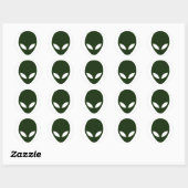 Sticker Rond Visage Alien (Feuille)