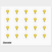 Sticker Rond Visage Ampoule (Feuille)