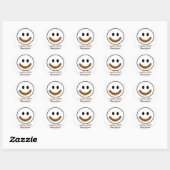 Sticker Rond Visage au chocolat "J'AIME vraiment le chocolat !" (Feuille)