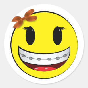 Sticker Rond visage avec des croisillons - fille
