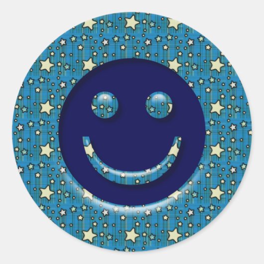 STICKER ROND VISAGE AVEC ÉTOILES (Devant)