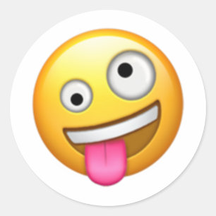 Sticker Rond Visage avec un grand et un petit oeil - Emoji