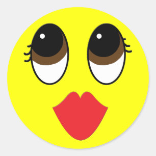 Sticker Rond Visage baisé