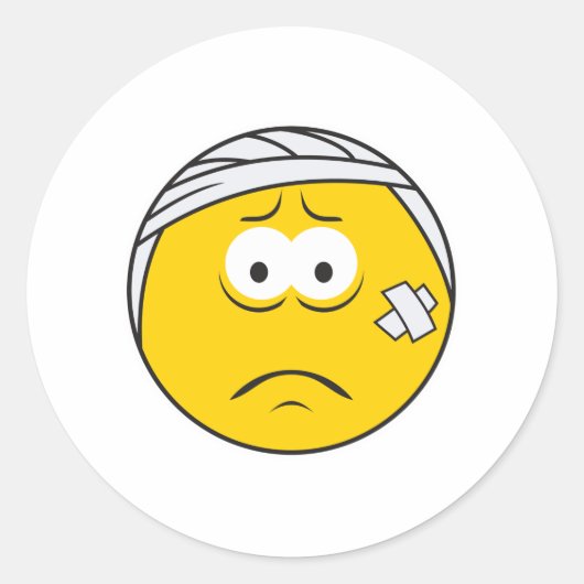 Sticker Rond Visage Boo boo blessé (Devant)