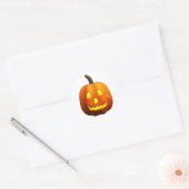 Sticker Rond Visage Citrouille d'Halloween - Joyeux (Enveloppe)