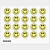 Sticker Rond Visage classique jaune (Feuille)