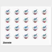 Sticker Rond visage clown (Feuille)