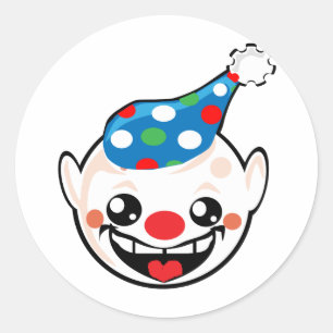 Sticker Rond visage clown