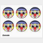Sticker Rond Visage clown (Feuille)