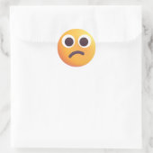 Sticker Rond Visage confus ombragé Emoji mignon adorable Jaune (Sac)