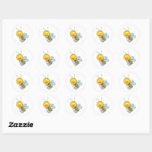 Sticker Rond Visage d'abeille bourdonneuse (Feuille)