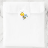 Sticker Rond Visage d'abeille bourdonneuse (Sac)