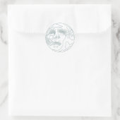 Sticker Rond visage dans la lune (Sac)