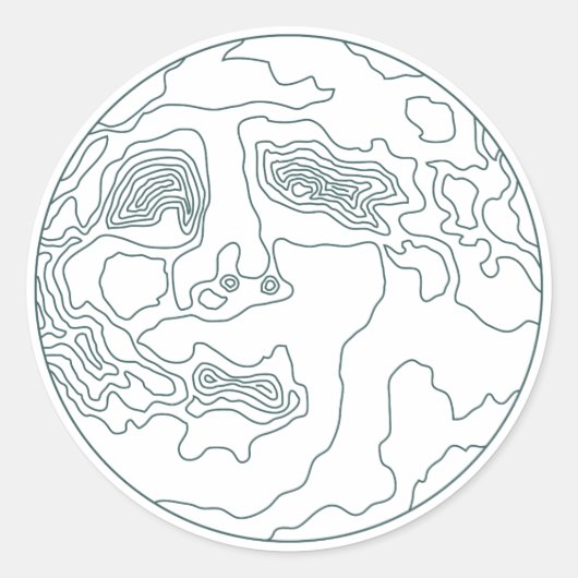 Sticker Rond visage dans la lune (Devant)