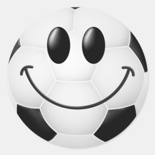 Sticker Rond Visage de ballon de football
