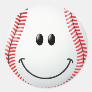 Sticker Rond Visage de base-ball