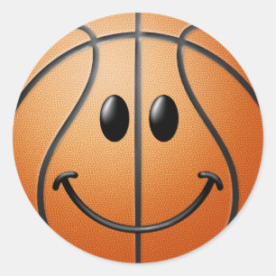 Sticker Rond Visage de basket-ball