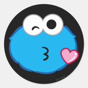 Sticker Rond Visage de biscuits lancer un baiser