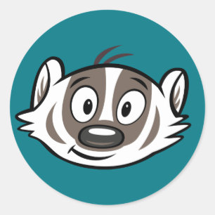 Sticker Rond Visage de blaireau de boomer du raton laveur   de