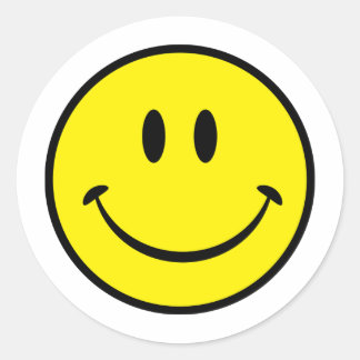 Sticker Rond Visage de bonheur