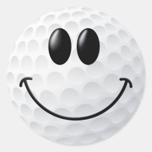 Sticker Rond Visage de boule de golf