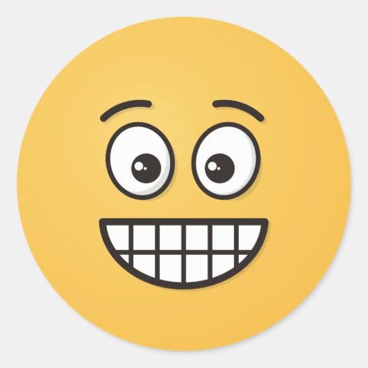 Sticker Rond Visage de broyage avec yeux ouverts (Devant)