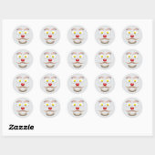 Sticker Rond Visage de brunch heureux (Feuille)