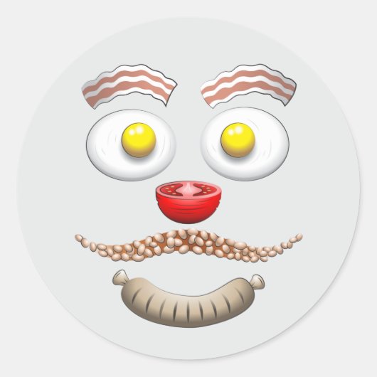 Sticker Rond Visage de brunch heureux (Devant)