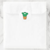 Sticker Rond Visage de cactus (Sac)