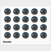 Sticker Rond visage de chat siamois (Feuille)