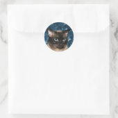 Sticker Rond visage de chat siamois (Sac)