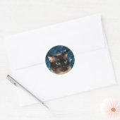 Sticker Rond visage de chat siamois (Enveloppe)