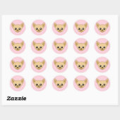 Sticker Rond Visage de Chihuahua (Feuille)