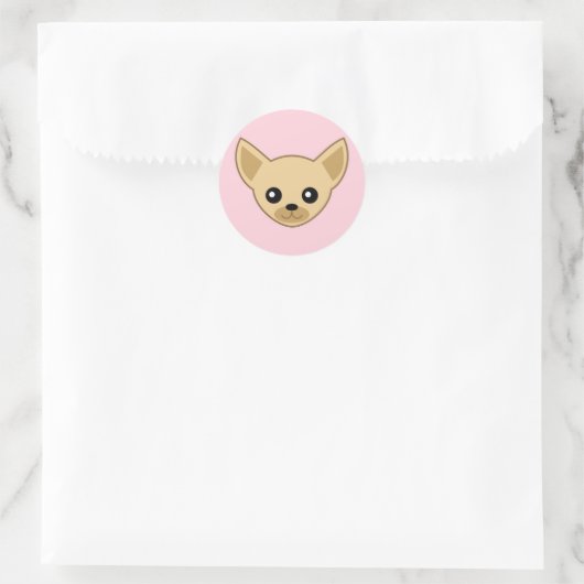 Sticker Rond Visage de Chihuahua (Sac)