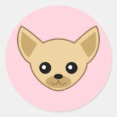 Sticker Rond Visage de Chihuahua (Devant)