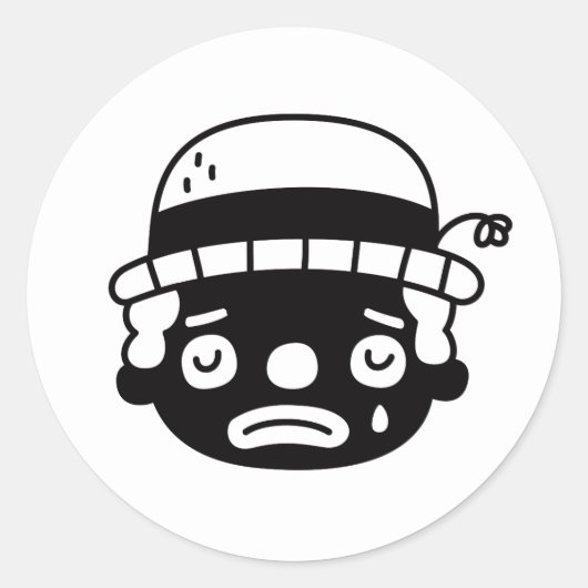 Sticker Rond Visage de clown triste (Devant)