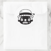 Sticker Rond Visage de clown triste (Sac)
