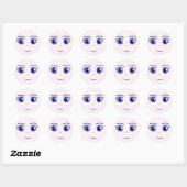 Sticker Rond Visage de fille d'Anime (Feuille)