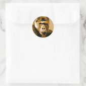 Sticker Rond Visage de Gorilla (Sac)