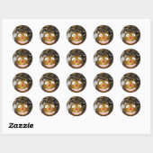 Sticker Rond Visage de grincement (Feuille)