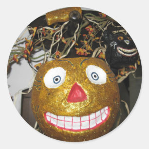 Sticker Rond Visage de grincement