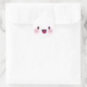 Sticker Rond visage de Kawaii (Sac)