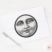 Sticker Rond Visage de la lune (Enveloppe)
