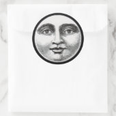 Sticker Rond Visage de la lune (Sac)