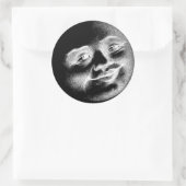 Sticker Rond Visage de la lune antique (Sac)
