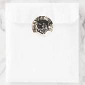 Sticker Rond visage de ligne blanc (Sac)