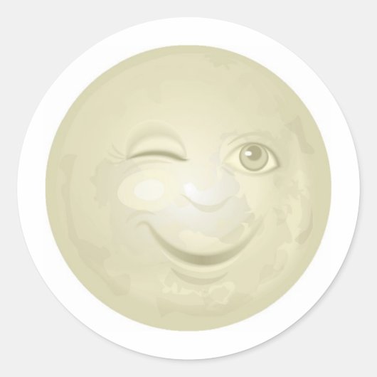 Sticker Rond Visage de lune de miel (Devant)